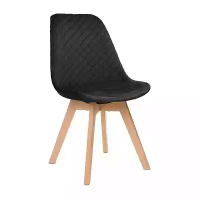 Krzesło skandynawskie, welur czarny - AR Podobne : Drewniane biurko skandynawskie EVOS - 162948