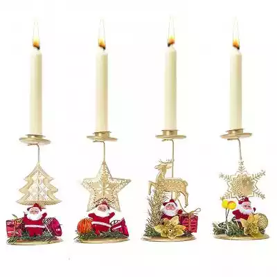 Le Contente 4szt Świąteczne świeczniki M Podobne : Świecznik metalowy 4 świece Madam Stoltz - 31947