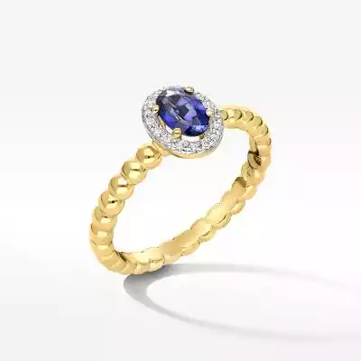 Złoty pierścionek z szafirami Pierścionki zaręczynowe > Kamienie pierścionków zaręczynowych > Pierścionki zaręczynowe z szafirami