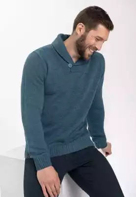 Melanżowy sweter męski z szalowym kołnie ZIMOWA WYPRZEDAŻ > MĘŻCZYZNA > Swetry