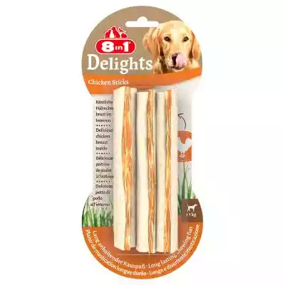 8in1 Delights pałeczki z kurczakiem - 9  Podobne : 8in1 Flavours Skewer Bites Pokarm uzupełniający dla psów dorosłych apetyczne przysmaki 100 g - 842508