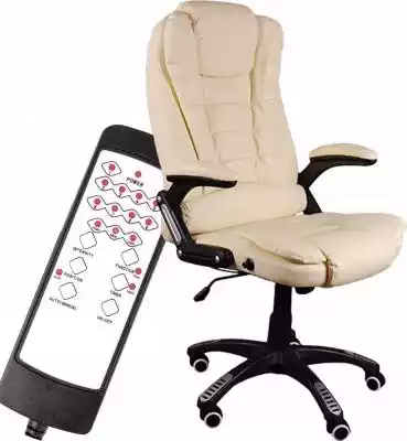 Nowy Beżowy Fotel Biurowy Z Masażem BSB0 Podobne : Klasyczny fotel biurowy ekoskóra beżowy PACTI - 162681