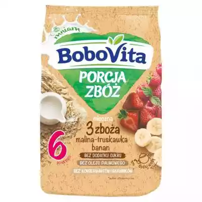 BoboVita - Porcja zbóż kaszka mleczna 3 zboża malina truskawka banan