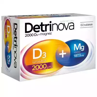 Detrinova 2000 D3 + Magnez 60 tabletek ZDROWIE > Witaminy i minerały > witamina D