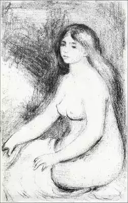 Seated Bather, Pierre-Auguste Renoir - p Podobne : Seated Woman in the Studio, Ernst Ludwig Kirchner - plakat 42x59,4 cm - 476067
