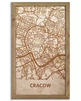 Drewniany obraz miasta - Kraków w dębowe Podobne : Drewniany obraz miasta - New York w dębowej ramie 70x50cm Dąb, Orzech, Heban - 16365