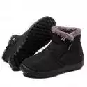 El Contente Zimowe buty śnieżne dla dzieci z podszewką ze sztucznego futra Wodoodporne grube ciepłe buty Czarny 28