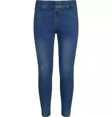Jeans rządziSpodnie jeansowe dla dziewczynki. O klasycznej formie jegginsów z wąską,  dopasowaną nogawką. Na gumce w pasie,  z karczkiem z tyłu. Z przodu imitacja rozporka i kieszeni oraz kontrastowe przeszycia. Elastyczne szwy sprawiają,  że jegginsy dziewczęce są niezwykle wygodne w nosz