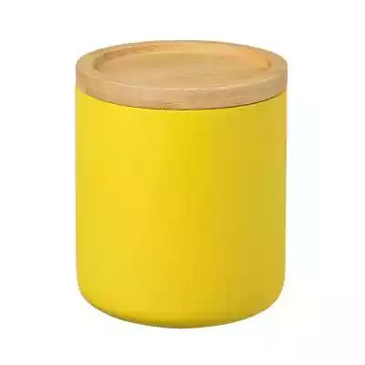 Pojemnik na kosmetyki z serii Roxy wykonany jest z poliżywicy i bambusa w kolorze żółtym. Można w nim przechowywać waciki,  płatni kosmetyczne,  czy inne niezbędne akcesoria