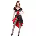Queen Of Hearts Alice In Wonderland Costume Poker Queen Cosplay Halloween Kostiumy Maskarady Seksowna sukienka Styl 3 S