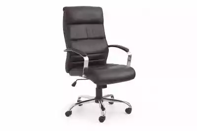 Skórzany fotel do biurka obrotowy czarny Podobne : Fotel obrotowy do biurka szary VILO - 164571