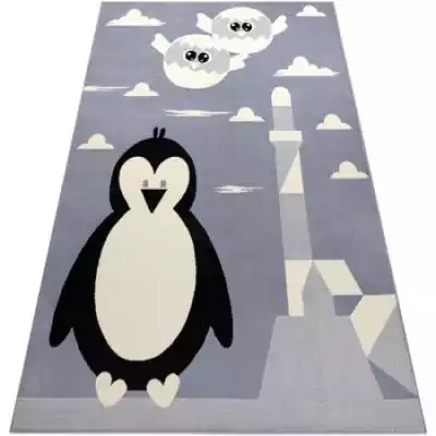 Dywany Rugsx  Dywan BCF FLASH Penguin 3997 - Pingwin,  pingwinek  160x220 cm  Szary  160x220 cm.