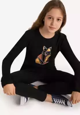 Czarny dziewczęcy longsleeve z geometryc Podobne : Koszulka chłopięca z geometrycznym nadrukiem T-NOWIFI JUNIOR - 27142