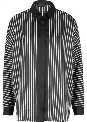 Bluzka satynowa oversize Podobne : Czarna satynowa bluzka z przekładanym dekoltem i wiązaniem Alodiaa - czarny - 61763