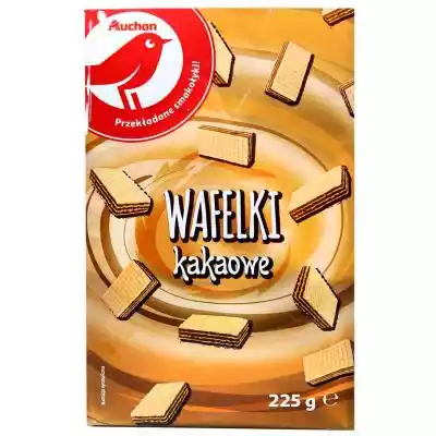 Auchan - Wafelki kakaowe Podobne : Oreo Ciastka kakaowe z nadzieniem o smaku waniliowym oblane białą polewą 246 g (12 sztuk) - 880984