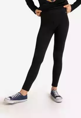 Czarne legginsy dziewczęce N-SLIM JUNIOR Podobne : Dopasowane klasyczne legginsy w kolorze ciemnooliwkowym M773 (oliwkowy) - 124736
