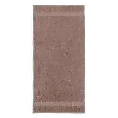 Ręcznik Frotte Imperial z żakardową bordiurą w kolorze brązowym.