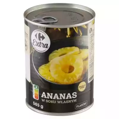 Carrefour Extra Ananas w soku własnym pl Artykuły spożywcze > Przetwory warzywne i owocowe > Owoce w syropie