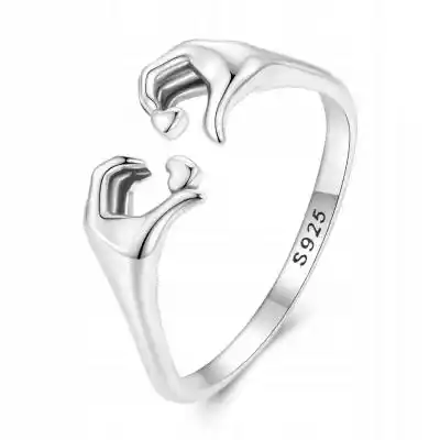 Pierścionek Srebrny 925 Dłonie Serce Pie Podobne : Wyśmienity złoty pierścionek z brylantem - 280941