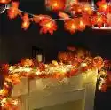 Mssugar Święto Dziękczynienia Fall Maple Leaves String Lights, Autumn Garland Decor 10 diod LED