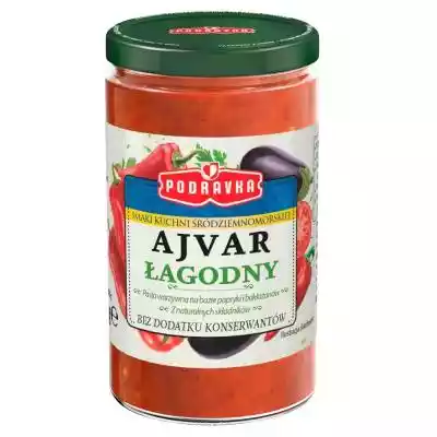 Podravka Ajvar łagodny 195 g Podobne : Podravka - Krojone pomidory z oliwą i czosnkiem. Bez konserwantów - 223842