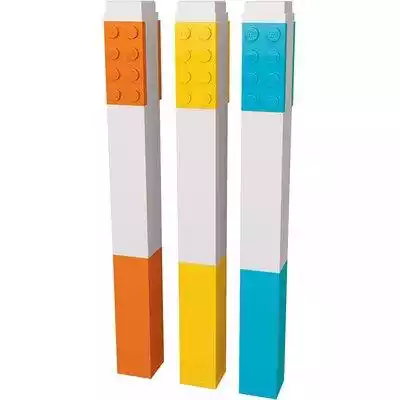 Fani LEGO mogą wreszcie zabłysnąć — wystarczy,  że wybiorą jeden z trzech jaskrawych kolorów zakreślaczy,  czyli żółty,  pomarańczowy lub niebieski. Zakreślacze są płaskie,  dzięki czemu na pewno nie sturlają się z biurka. Ścięta końcówka sprawia,  że idealnie sprawdzają się zarówno do zak