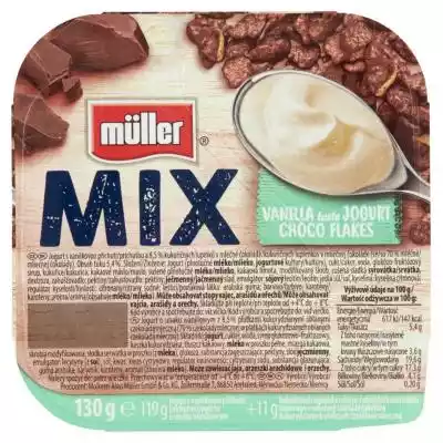 Muller - Mix jogurt kremowy z płatkami c Podobne : MULLER MIX Jogurt o smaku waniliowym z kulkami zbożowymi oblanymi czekoladą mlecznej i białą 130 g - 252130