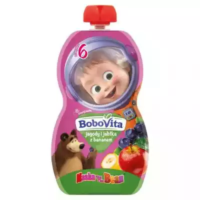 BoboVita - Mus jagody i jabłka z bananem Podobne : BoboVita Porcja zbóż Kaszka mleczna manna po 4 miesiącu 210 g - 839870