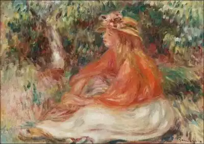 Seated Woman, Pierre-Auguste Renoir - pl Podobne : Girl Seated in a Landscape, Pierre-Auguste Renoir - 325266