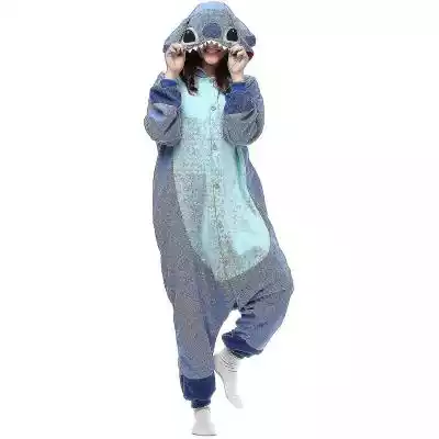 Stitch Costume Pajama Onesie Kigurumi Ko Podobne : Stitch Costume Pajama Onesie Jumpsuit Bielizna nocna Animal Hoodie V niebieski S - 2713736