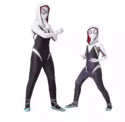Spider Gwen Stacy Kostium Kobiety Dziewc Podobne : Spider Gwen Stacy Kostium Kobiety Dziewczyny Spiderman Cosplay Kombinezon Bluza z kapturem V Maska - 2949038