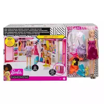 Barbie - Wymarzona szafa na ubranka Lalka + akcesoria