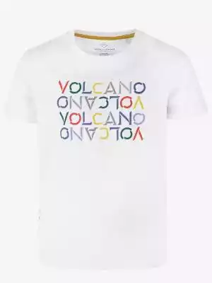 Biała koszulka chłopięca z krótkim rękaw volcano