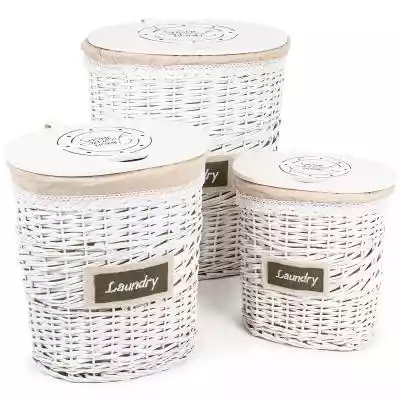 3-częściowy zestaw koszyków wiklinowych  Sprzątanie/Pranie i suszenie/Kosze na pranie