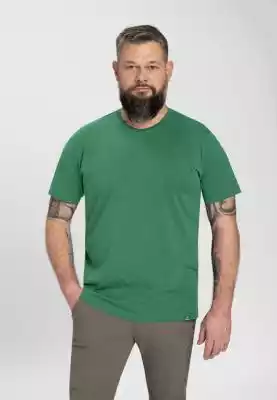 Zielona bawełniana koszulka męska gładka Podobne : Zielona koszulka męska z nadrukiem T-BRAN - 26944