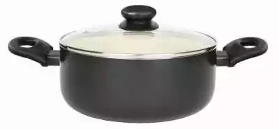 Garnek Nox w kolorze czarnym o średnicy 24 cm. Pojemność wynosi 4.25 l. Wykonany z aluminium,  wewnątrz pokryty powłoką ceramiczną ILAG Non-Stick Ceramic. W zestawie szklana pokrywa.
