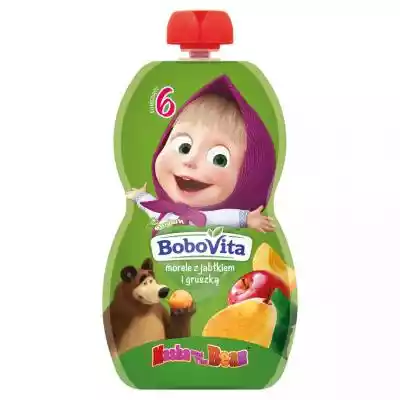 BoboVita - Mus morele z jabłkiem i grusz Podobne : BoboVita Porcja zbóż Kaszka mleczna manna po 4 miesiącu 210 g - 839870