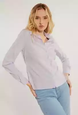 Liliowa  koszula z wiązaniem na plecach Podobne : Koszula slimowana, w drobny wzór K-LUZON - 27367