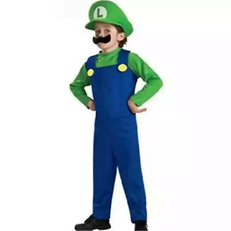 Super Mario Luigi Bros Dress Up Dzieci Dziewczyna Chłopiec Cosplay Strona Kostium zielony XL  ceny i opinie