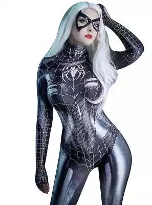 Suning Damski kostium cosplayowy Spiderm Podobne : Suning Damski kostium cosplayowy Spidermana, kombinezon halloweenowy czarny M - 2837059