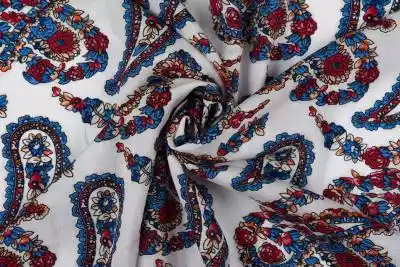 Tkanina Wiskoza - Paisley Biały Podobne : Tkanina Wiskoza - kwiaty o intensywnej barwie w beżu - 49757