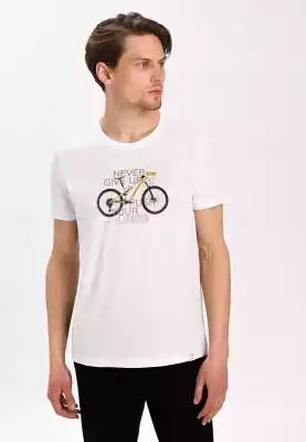 Czym sie wyróżnia:
przewiewny materiał: 100% bawełna
klasyczny krój
krótki rękaw
na piersi nadruk z motywem rowerowym
kolor: biały
dekoracyjny detal Volcano
Biała koszulka bawełniana dla mężczyzn
Klasyczna koszulka T-NATE to idealny t-shirt dla fanów jazdy na rowerze. Inspirujące hasł