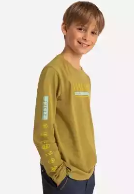 Oliwkowy bawełniany longsleeve chłopięcy Podobne : Oliwkowa koszulka z nadrukiem T-UNITED plus size - 26714