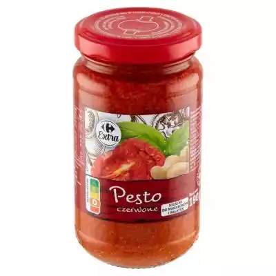         Carrefour                    idealne do makaronów i sałatek            jakość kontrolowana                Pesto czerwone. Sos z pomidorów i bazylii. Produkt pasteryzowany.    