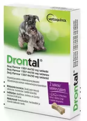 DRONTAL DOG FLAVOUR 150/144/50 mg - prep Podobne : VETOQUINOL Dronspot - krople odrobaczające dla kota 2,5 - 5 kg - 90079
