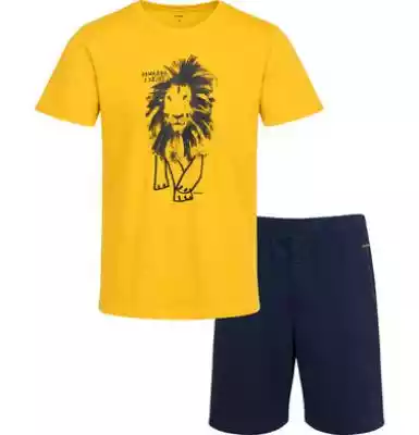 Męska piżama z krótkim rękawem, z lwem,  Podobne : Piżama z krótkim rękawem dla chłopca, z lwem, z napisem nie budzić lwa przed 10, niebieska, 2-8 lat - 30416