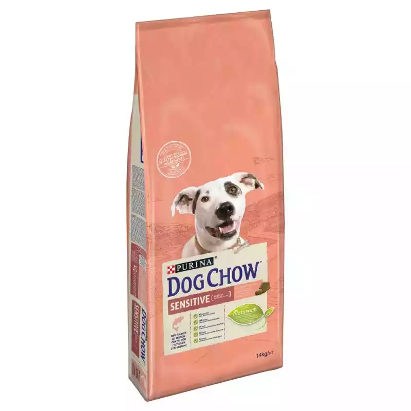Dwupak Purina Dog Chow, 2 x 14 kg - Adult Sensitive Salmon & Rice, łosoś i ryż Dog Chow ceny i opinie