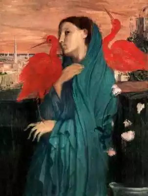 Young Woman with Ibis, Edgar Degas - pla Podobne : Candellux Ibis 22-00890 kinkiet lampa ścienna 2x40W E14 szary - 924852