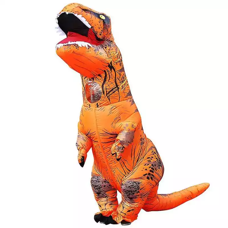Dzieci Dorosły Dinozaur Nadmuchiwane kostiumy cosplayowe T-rex Anime Cartoon Party Dress Suits Halloween Costume For Man Woman pomarańczowy Fit Hei...  ceny i opinie