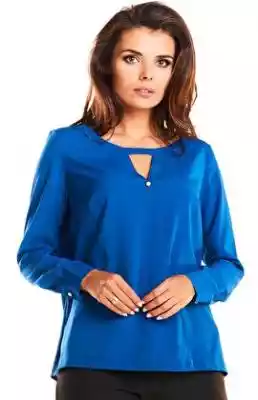 Bluzka A251 (niebieski) Podobne : Bluzka fioletowa elegancka koszulowa z wiązaniem przy szyi polska produkcja Tina - 23342